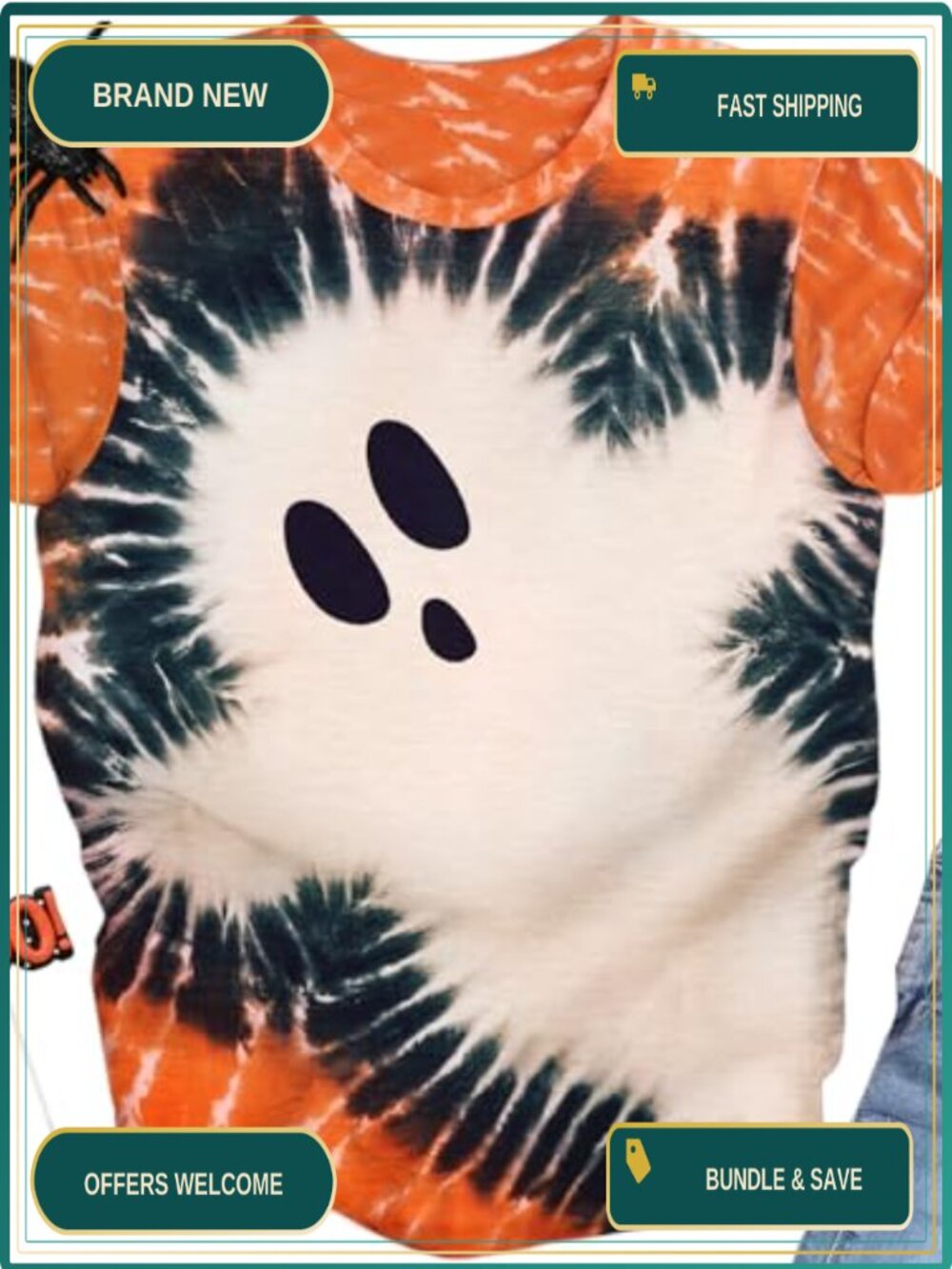 Halloween Ghost Shirt Women Rayon Blend Crewneck Short Sleeve Tee